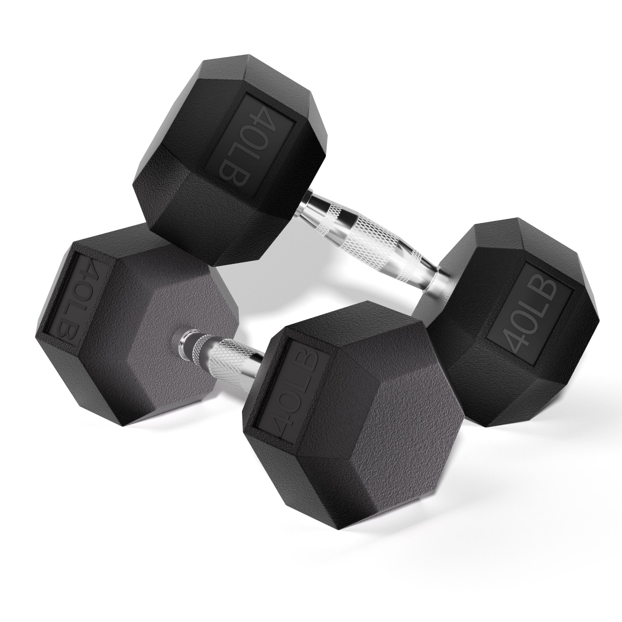 KINGSMITH Rubber Coated Hex Dumbbell with Chrome