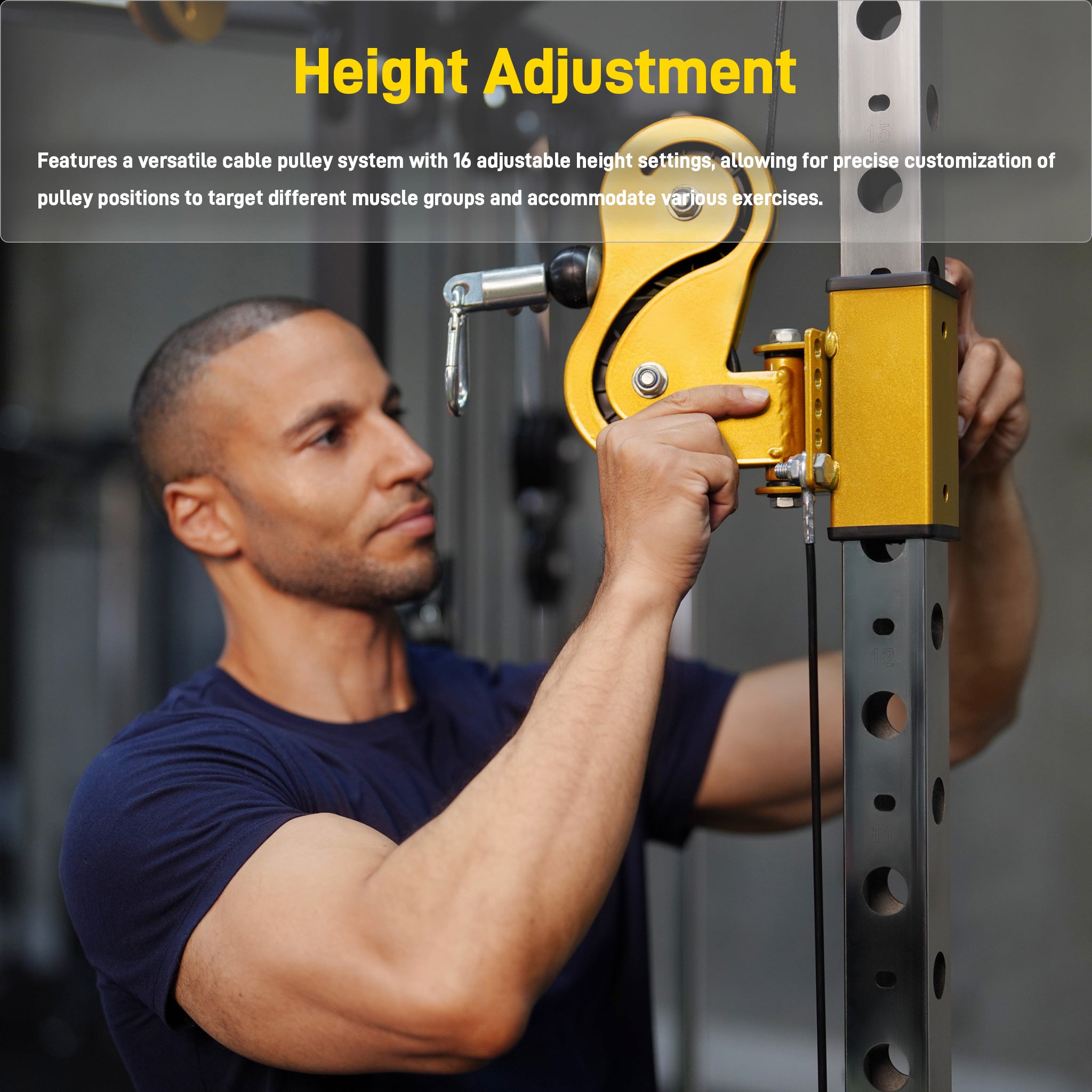 Versatile Power Rack with Cable Pulley System for Home Gym