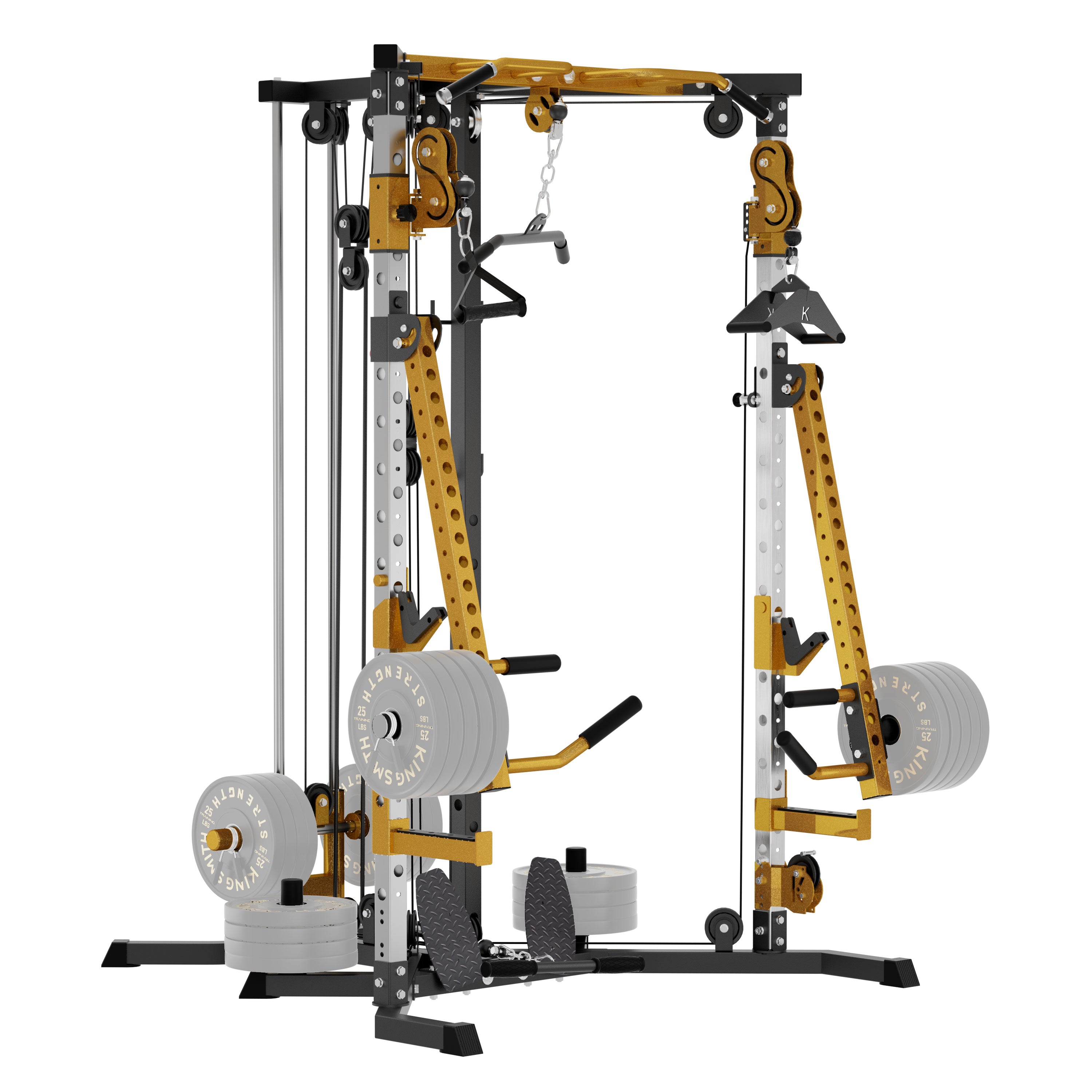 Versatile Power Rack with Cable Pulley System for Home Gym