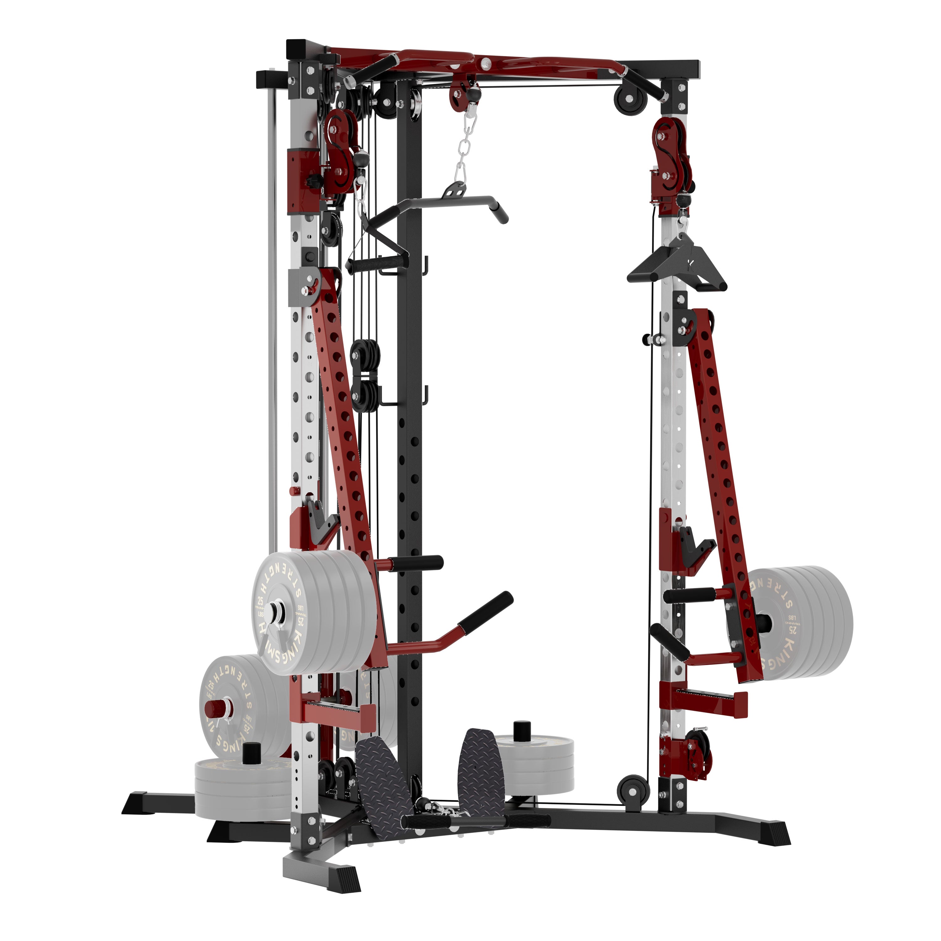 Versatile Power Rack with Cable Pulley System for Home Gym