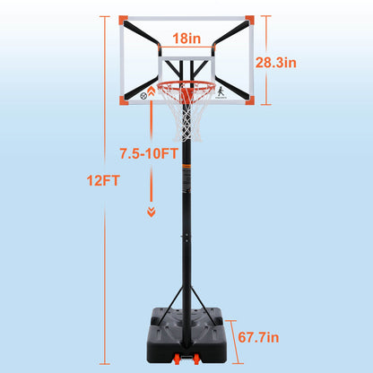 44in basketball hoop outdoor portable