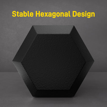 KINGSMITH Rubber Coated Hex Dumbbell with Chrome