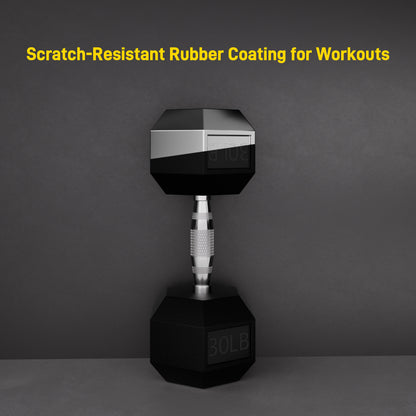 KINGSMITH Rubber Coated Hex Dumbbell with Chrome