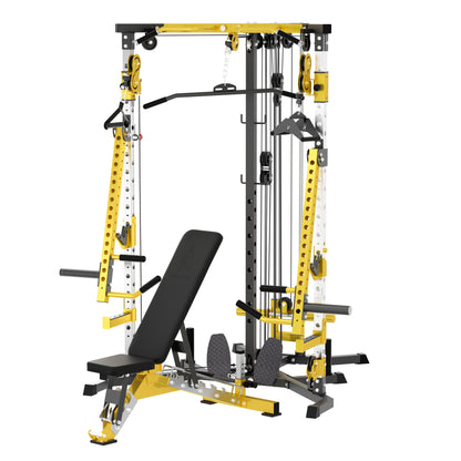 Versatile Power Rack with Cable Pulley System for Home Gym